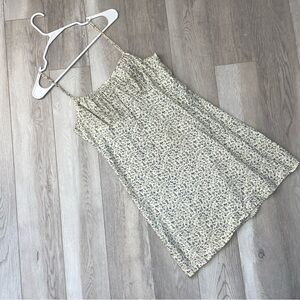 Vintage Floral Dress cotton milkmaid mini womens Cream (large) feminine girly